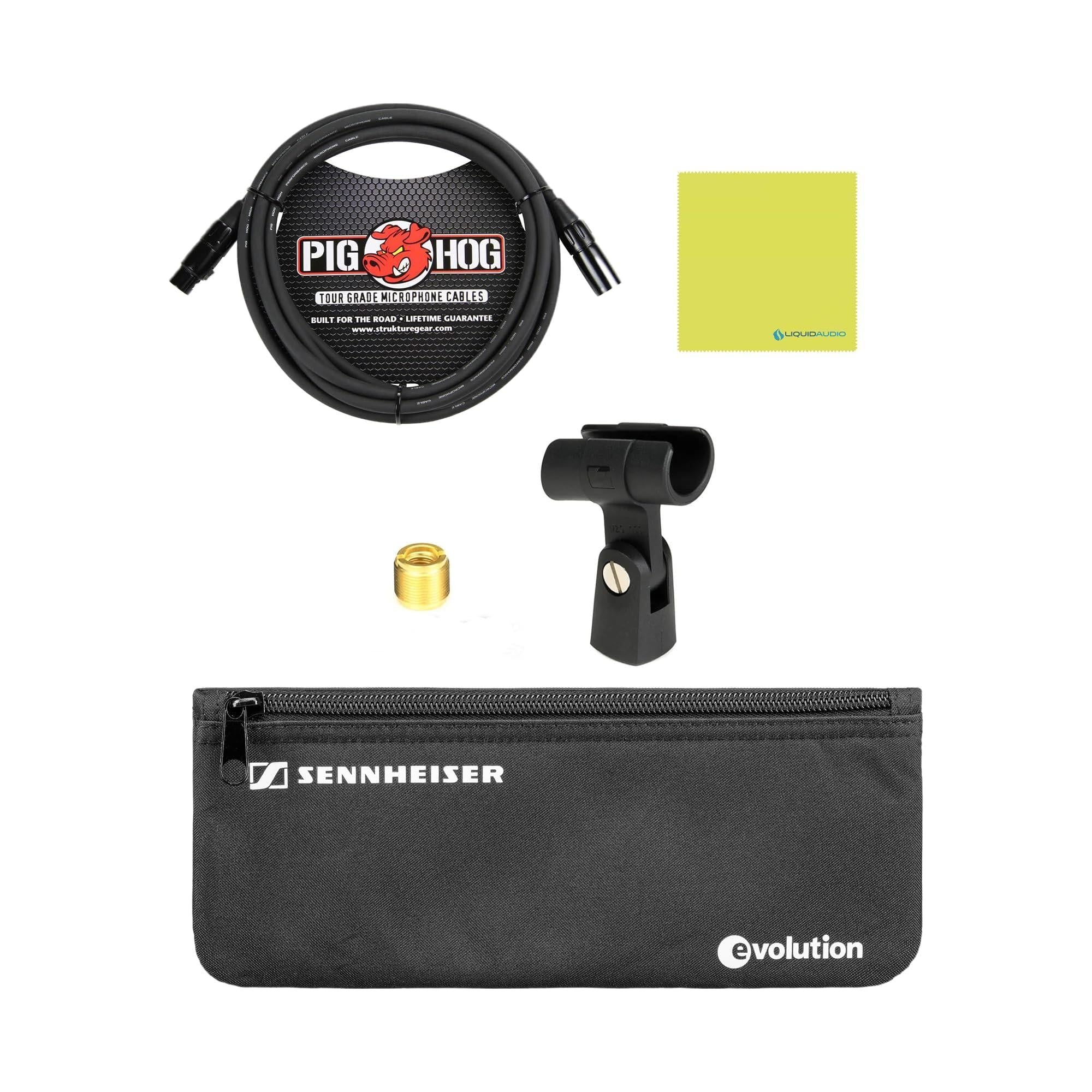 Liquid Audio Sennheiser E 614 Small-Diaphragm Condenser Microphone Bundle w/Pig Hog PHM10 8mm Mic Cable Polishing Cloth - Image 4