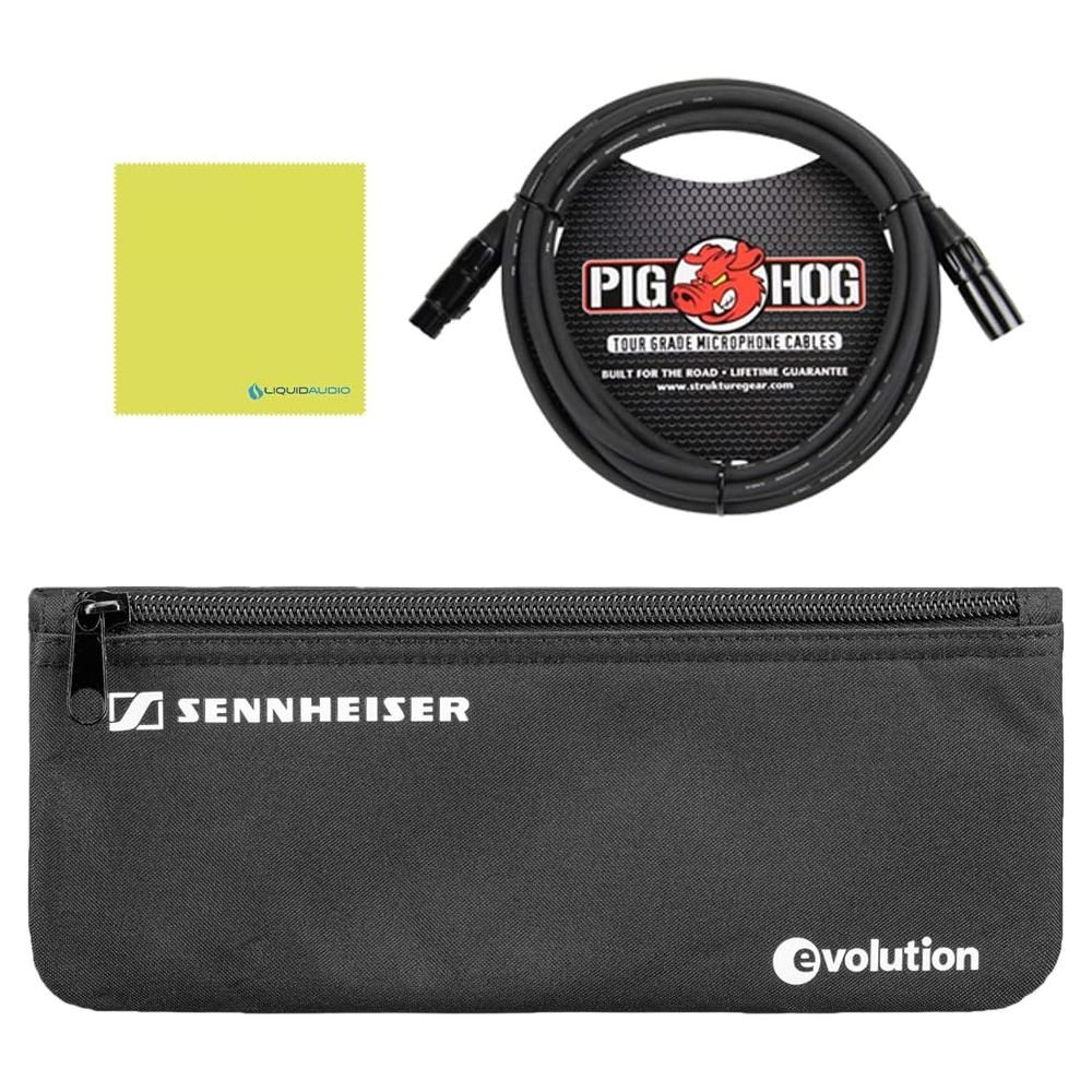 Liquid Audio Sennheiser E 906 Supercardioid Dynamic Instrument Microphone Bundle w/Pig Hog PHM10 8mm Mic Cable Polishing Cloth - Image 4