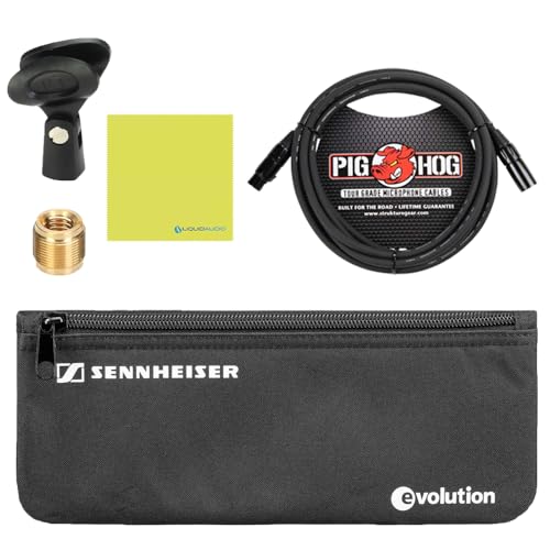Liquid Audio - Sennheiser E 945 Supercardioid Dynamic Vocal Microphone Bundle w/Pig Hog PHM10 8mm Mic Cable Polishing Cloth - Image 8