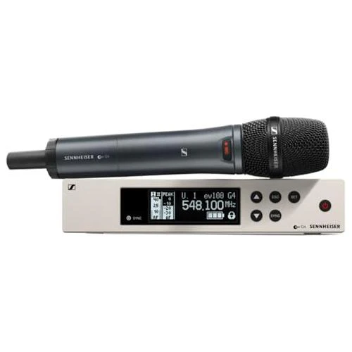 Liquid Audio Sennheiser EW 100 G4-945-S-A Wireless Handheld Microphone System Bundle w/Pig Hog PHM10 8mm Mic Cable, 4-pack Blucoil AA Batteries Polishing Cloth - Image 3