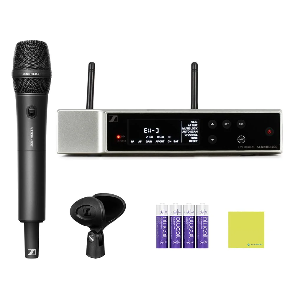 Liquid Audio Sennheiser EW-D 835-S Set (R4-9) Wireless Handheld Microphone System Bundle w/ 4-Pack Blucoil AA Batteries Polishing Cloth