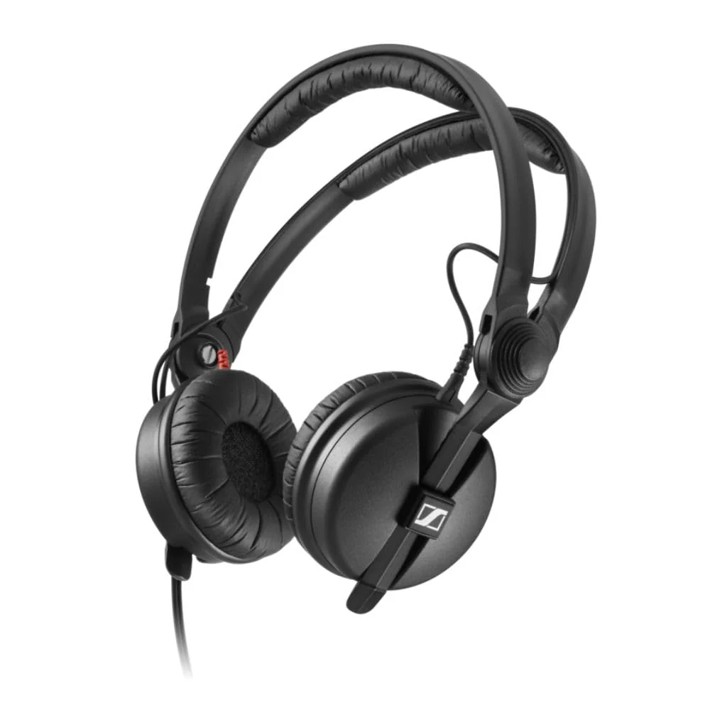 Liquid Audio Sennheiser HD 25 On-Ear DJ Headphones, Black Bundle w/Pig Hog PHX14-25 1/4" Headphone Extension Cable Polishing Cloth - Image 3