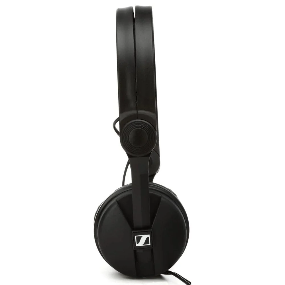 Liquid Audio Sennheiser HD 25 On-Ear DJ Headphones, Black Bundle w/Pig Hog PHX14-25 1/4" Headphone Extension Cable Polishing Cloth - Image 5