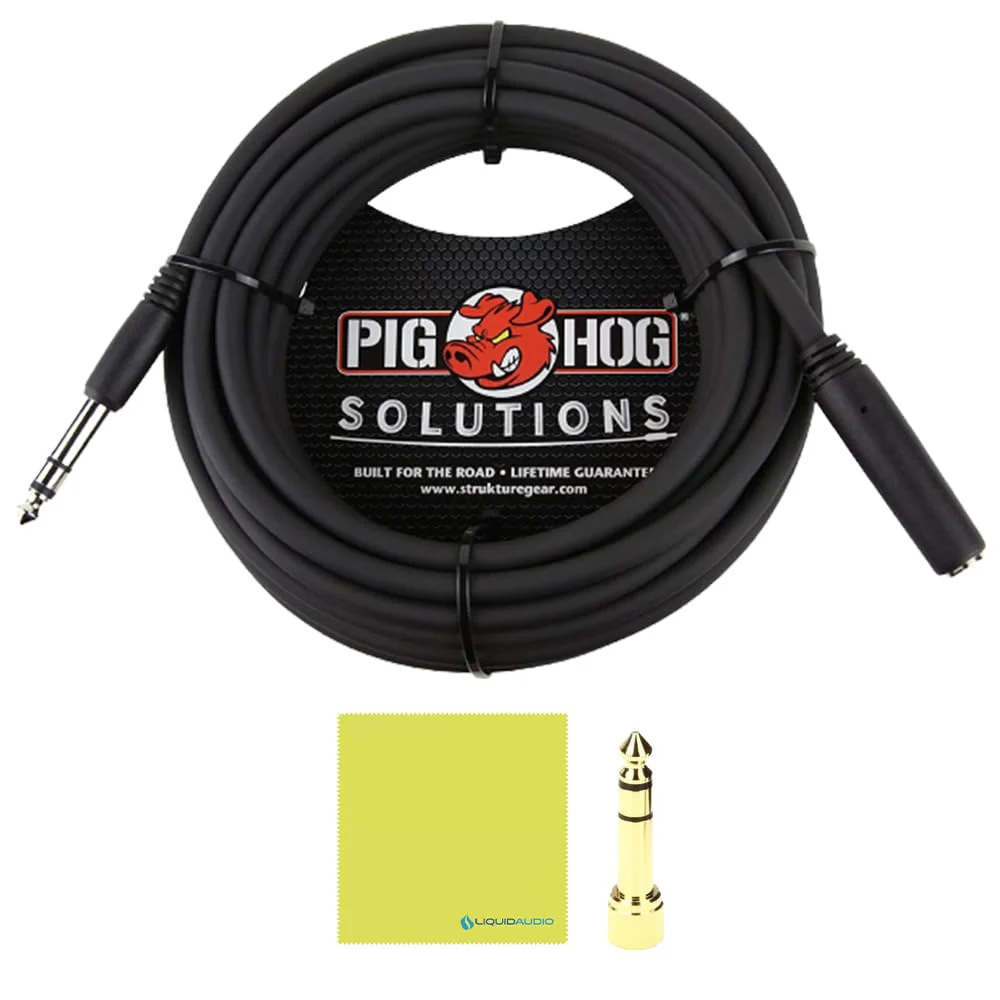 Liquid Audio Sennheiser HD 25 On-Ear DJ Headphones, Black Bundle w/Pig Hog PHX14-25 1/4" Headphone Extension Cable Polishing Cloth - Image 7