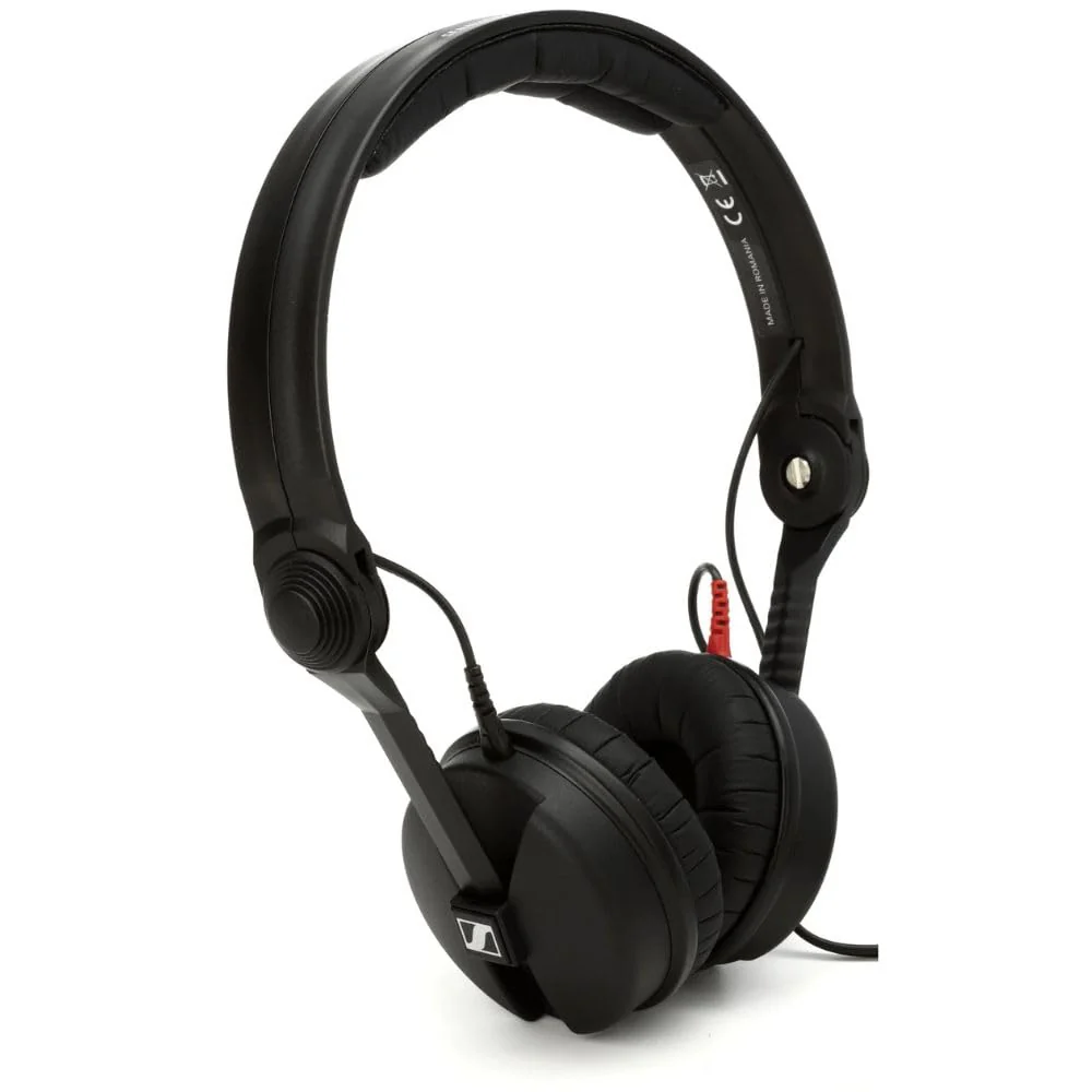 Liquid Audio Sennheiser HD 25 On-Ear DJ Headphones, Black Bundle w/Pig Hog PHX14-25 1/4" Headphone Extension Cable Polishing Cloth - Image 8