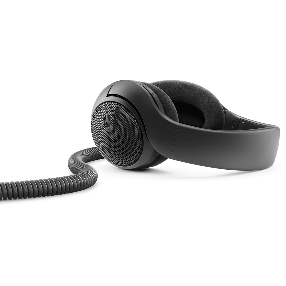 Liquid Audio Sennheiser HD 400 PRO Open-Back Dynamic Headphones in Black, Bundle w/Pig Hog PHX14-25 1/4" Headphone Extension Cable Polishing Cloth - Image 3