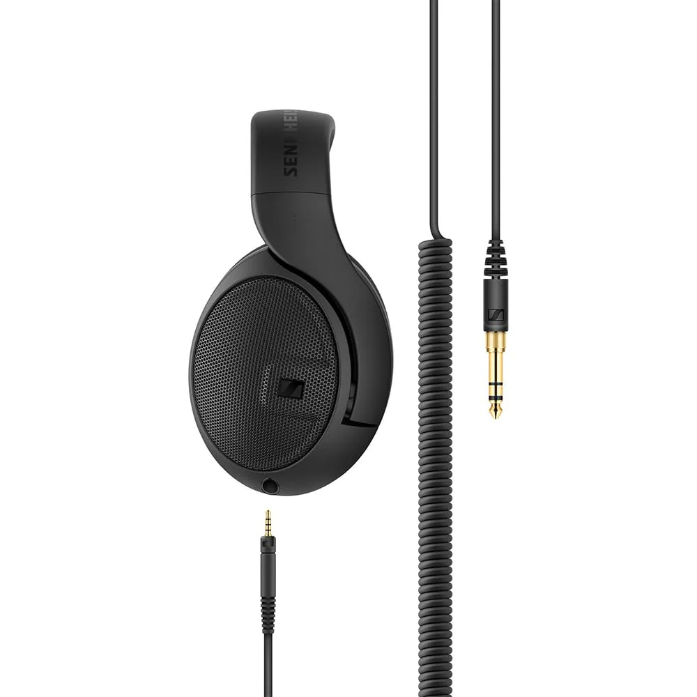 Liquid Audio Sennheiser HD 400 PRO Open-Back Dynamic Headphones in Black, Bundle w/Pig Hog PHX14-25 1/4" Headphone Extension Cable Polishing Cloth - Image 4