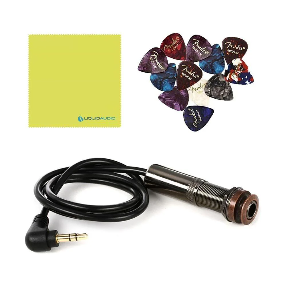 LR Baggs M80 Acoustic Guitar Magnetic Soundhole Pickup Full Range Bundle w/ 12x Fender Picks and Liquid Audio Polishing Cloth - Image 7