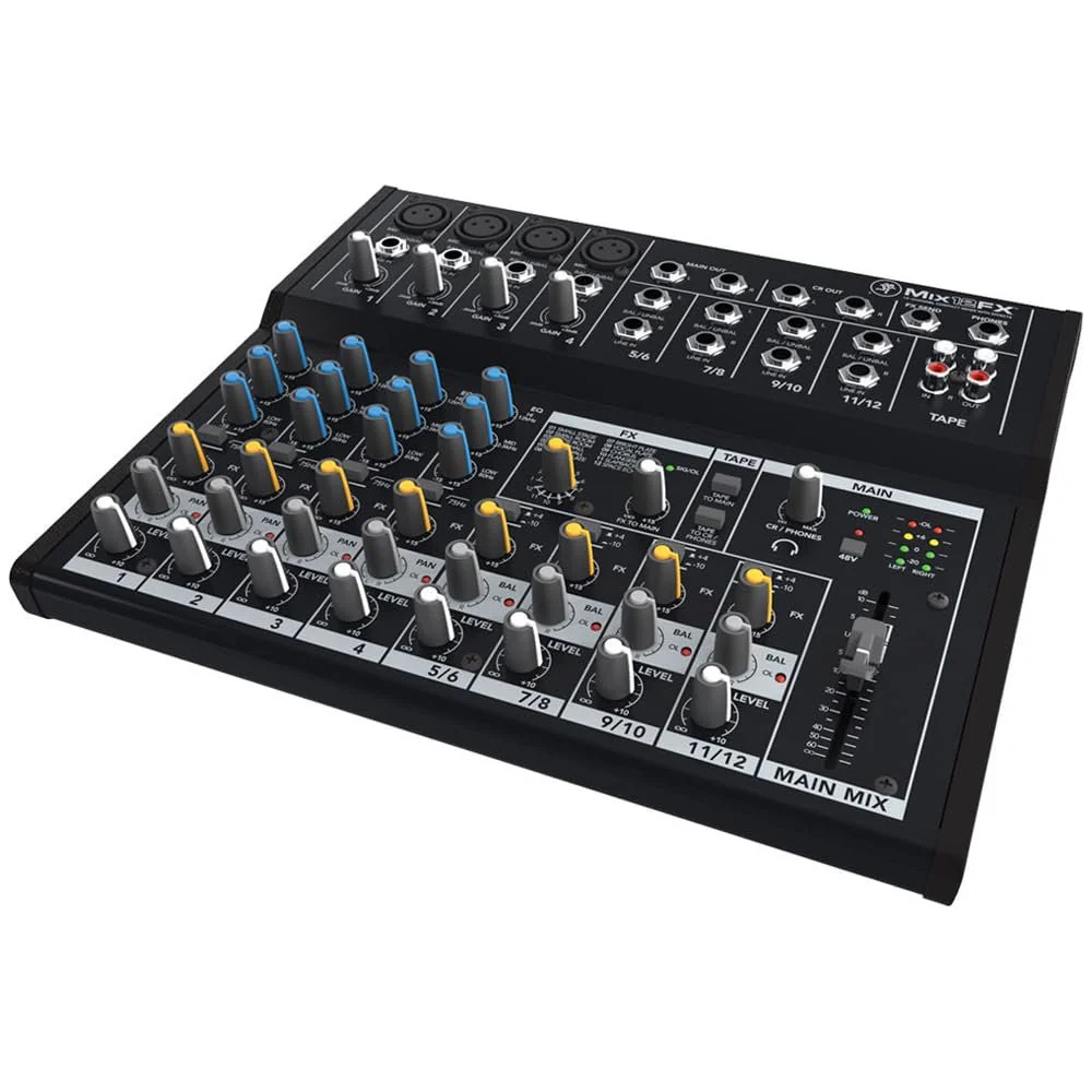 Mackie Mix12FX 12-Channel Compact Mixer with Effects Bundle with 2x Pig Hog 10ft XLR Tour Grade Microphone Cables & Polishing Cloth – Built-In FX, 3-Band EQ, and Stereo RCA I/O - Image 4