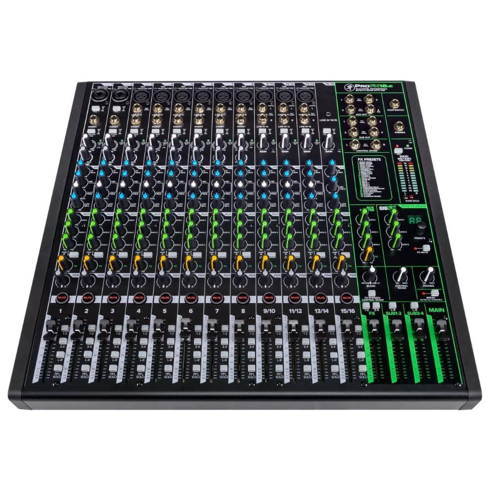 Mackie ProFX16v3 16-Channel Professional Analog Mixer with USB Bundle w/ 4-Pack Pig Hog PHM15 Pig Hog 8mm Mic Cable, Power Cable and Liquid Audio Polishing Cloth - Image 2