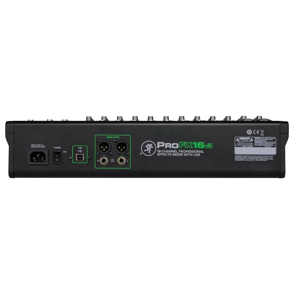 Mackie ProFX16v3 16-Channel Professional Analog Mixer with USB Bundle w/ 4-Pack Pig Hog PHM15 Pig Hog 8mm Mic Cable, Power Cable and Liquid Audio Polishing Cloth - Image 4