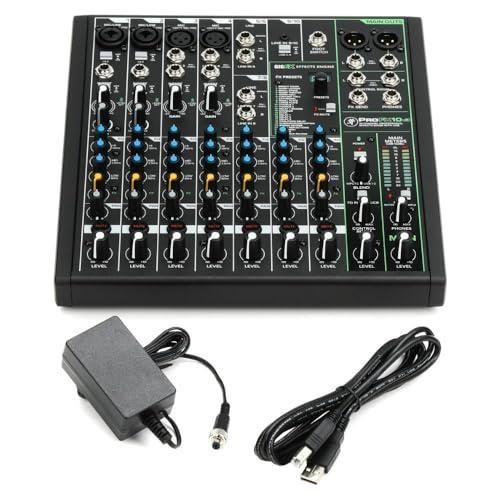 Mackie ProFX10v3 10-Channel Analog Mixer with USB Bundle w/Samson Over-Ear Stereo Headphones, 2-Pack Pig Hog 8mm XLR Mic Cable, Liquid Audio Pop Filter and Liquid Audio Polishing Cloth - Image 3