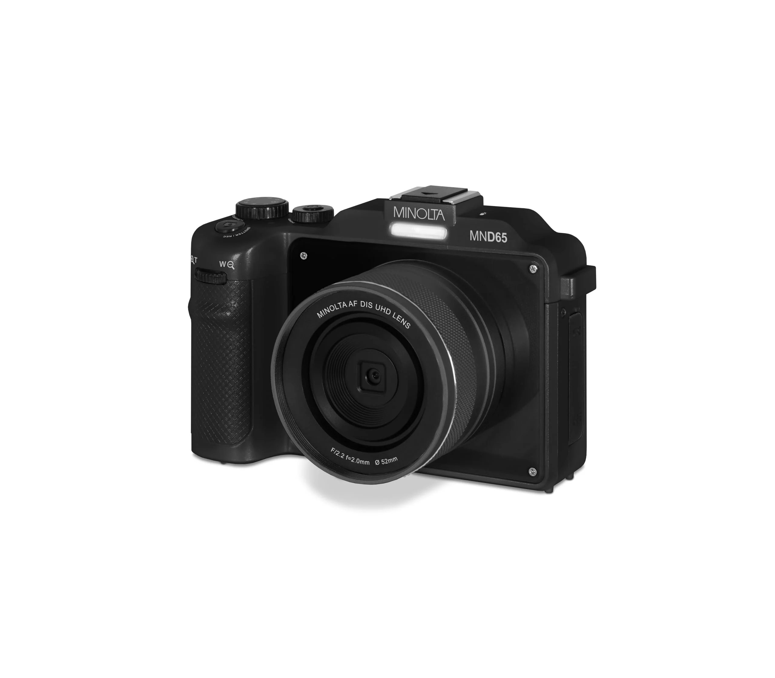 Minolta Digital Camera – 56MP Photos, 4K 60FPS Video, Dual-Lens Selfie Design, 18X Zoom, Wi-Fi, RAW/JPEG Capture, 3” LCD, Compact Travel Camera (Black)
