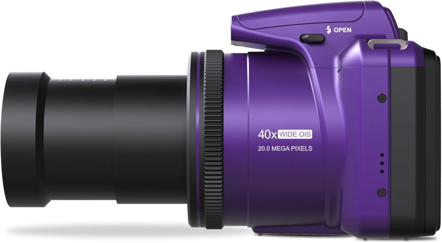 Minolta MN40Z 20MP Digital Camera – 40x Optical Zoom, 1080p FHD Video, 3.0" LCD, Wi-Fi, Face/Smile/Blink Detection – Purple - Image 4