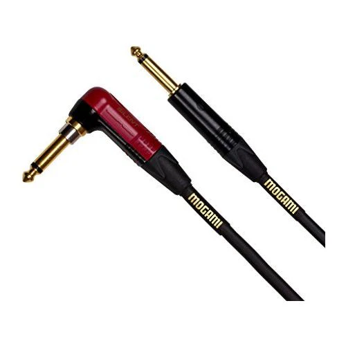 Mogami Gold INST Silent R Guitar Instrument Cable, 1/4" TS Male Plugs, Gold Contacts, Right Angle silentPLUG to Straight Connectors - Image 2
