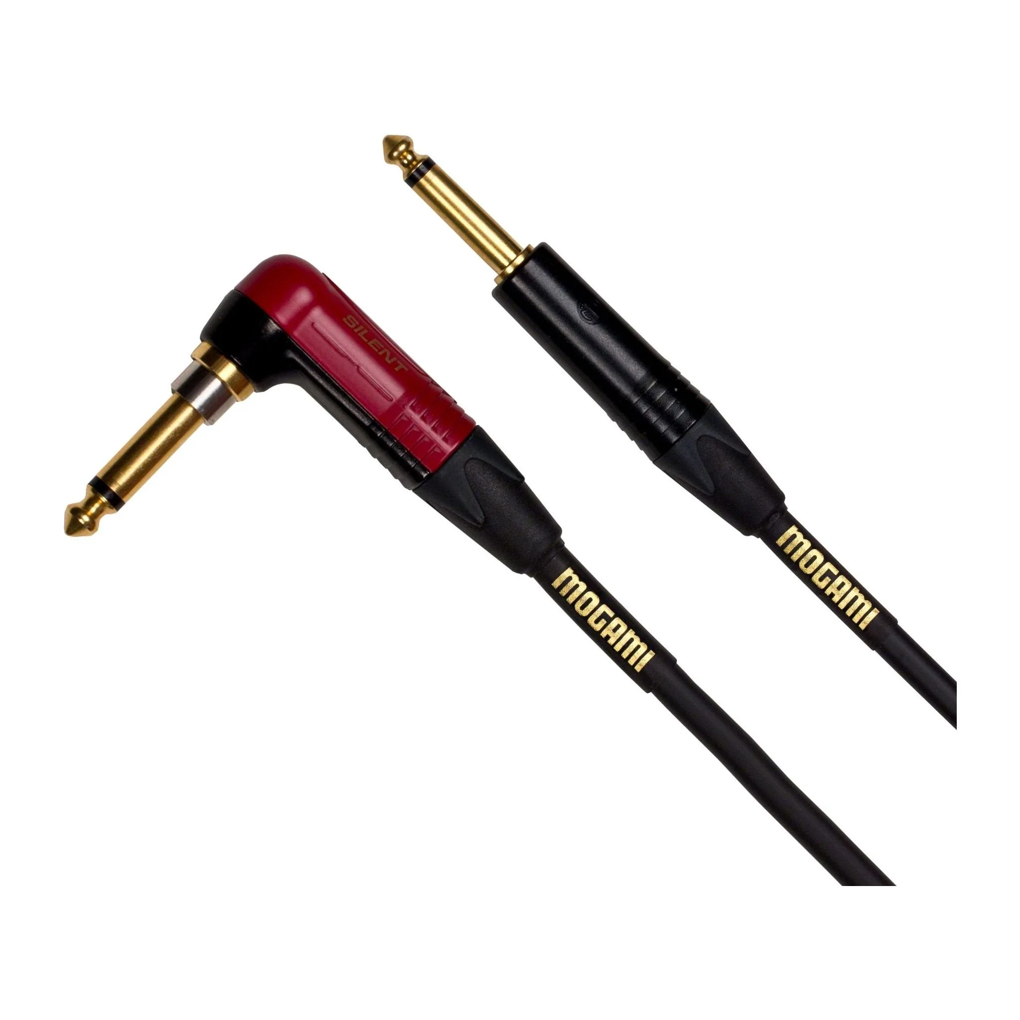Mogami Gold INST Silent R Guitar Instrument Cable, 1/4" TS Male Plugs, Gold Contacts, Right Angle silentPLUG to Straight Connectors - Image 3