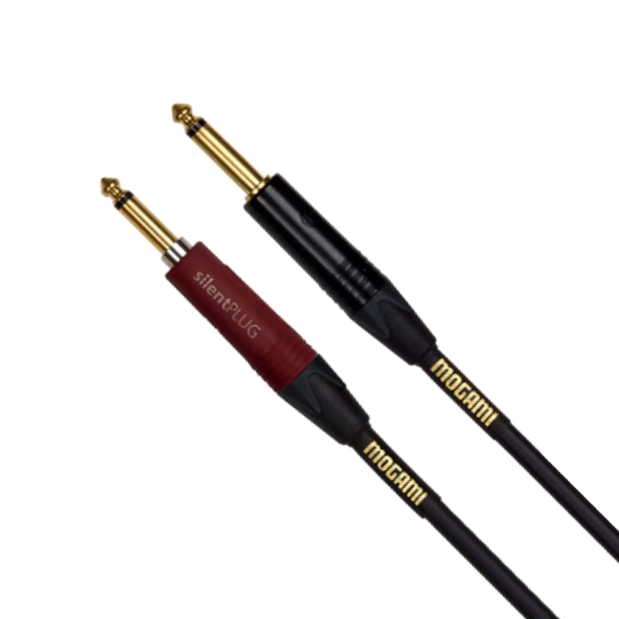 Mogami GOLD INST SILENT S Guitar Instrument Cable, 1/4" TS Male Plugs, Gold Contacts, Straight Connectors with silentPLUG