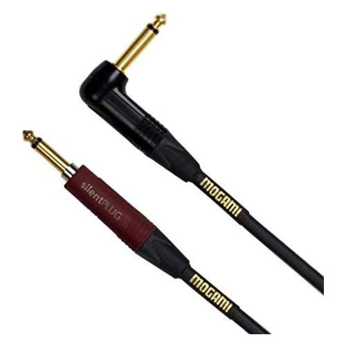 Mogami GOLD INSTRUMENT SILENT S-18R Instrument Cable, Gold 1/4" TS Right Angle Plug Connector 18FT - Image 4