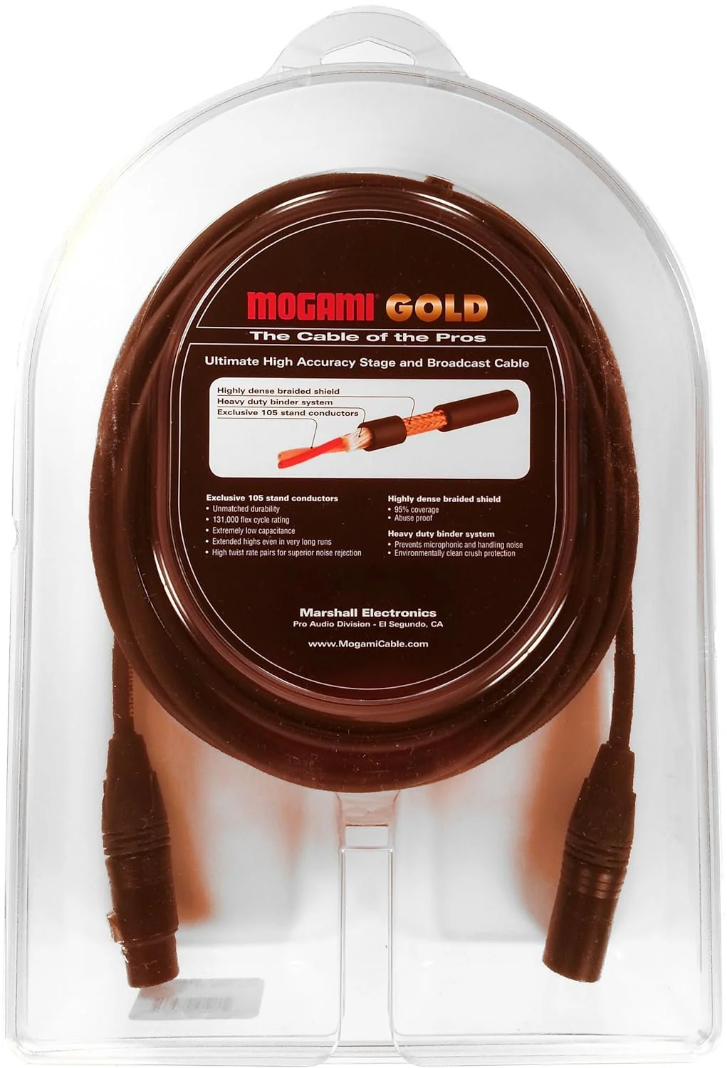 Mogami Gold STAGE Series XLR Microphone Cable, 3-Pin, XLR-F to XLR-M - Image 2