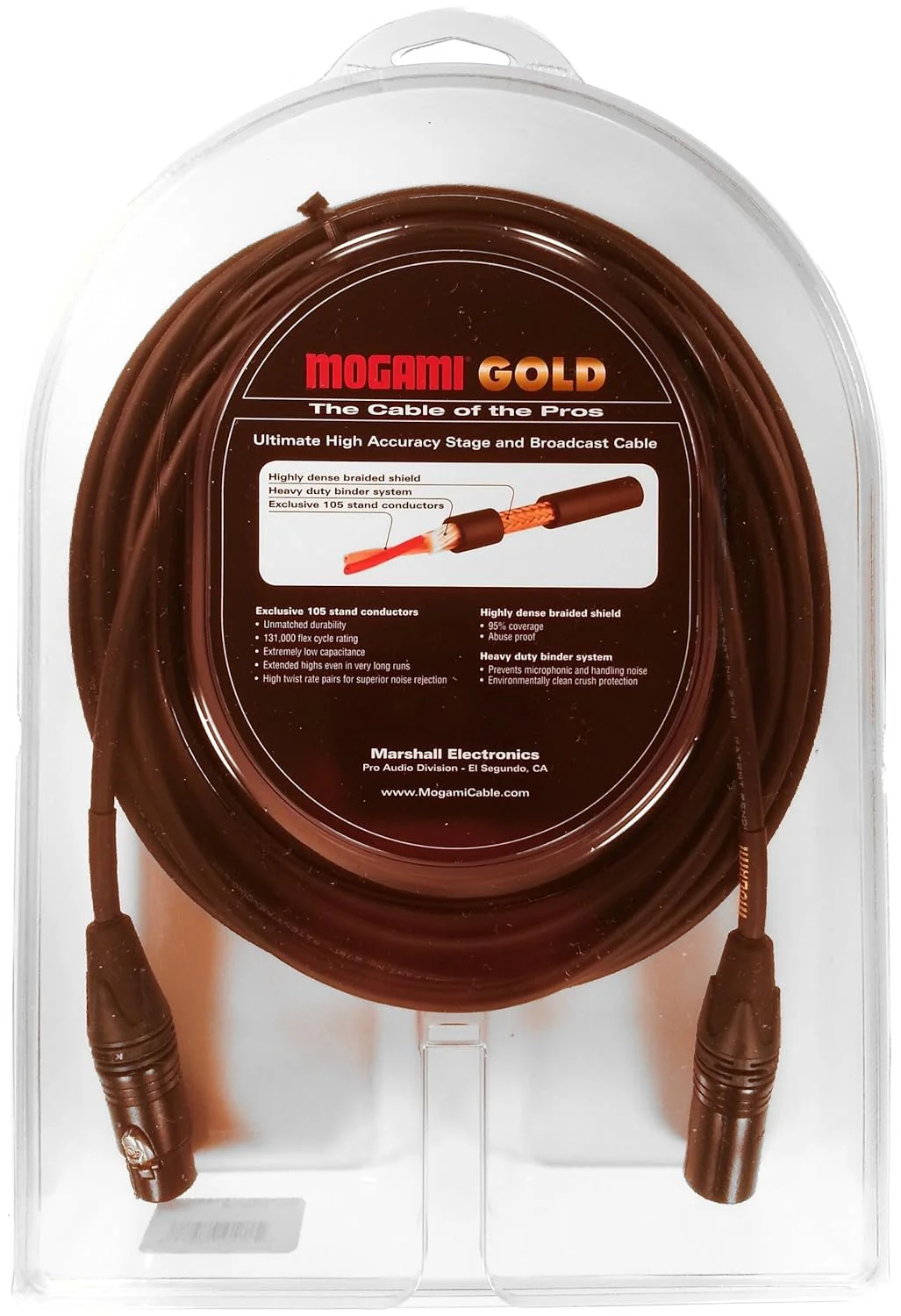Mogami Gold STAGE Series XLR Microphone Cable, 3-Pin, XLR-F to XLR-M - Image 4