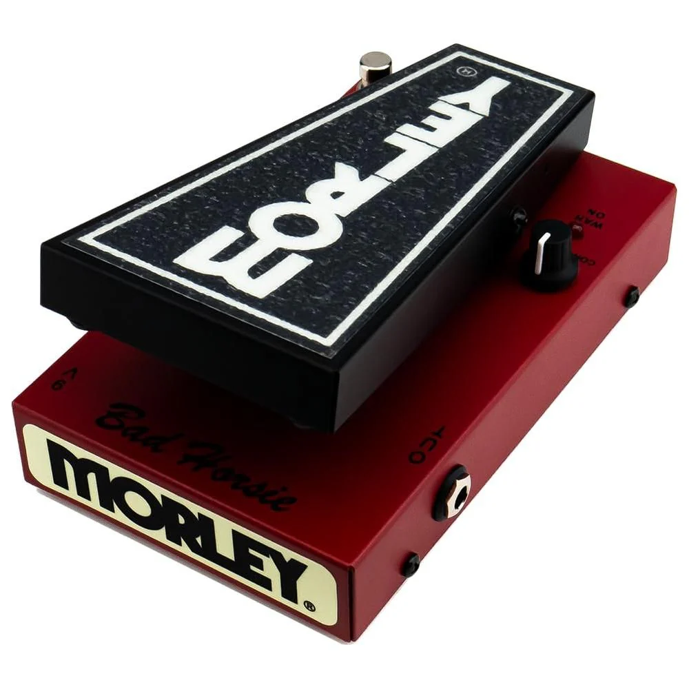 Morley 20/20 Bad Horsie Wah Pedal Bundle with 2x Strukture S6P48 Woven Right Angle Patch Cables, 12x Guitar Picks and Liquid Audio Polishing Cloth - Image 2