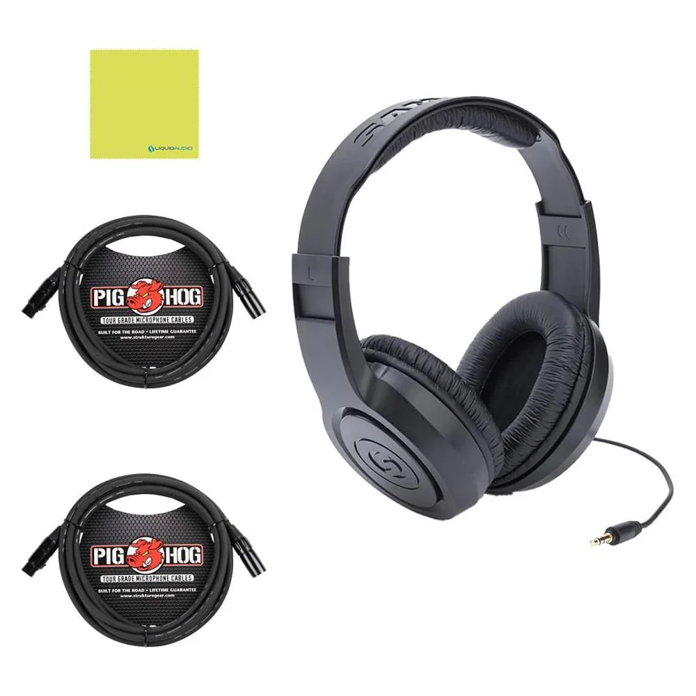 MOTU M2 2x2 USB-C Audio Interface Bundle w/Samson SRH350 Over-Ear Stereo Headphones, 2-Pack Pig Hog PHM10 8mm XLR Mic Cable and Liquid Audio Polishing Cloth - Image 4
