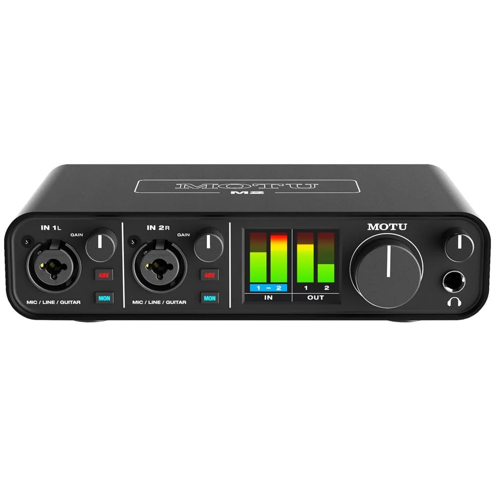 MOTU M2 USB-C Audio Interface Bundle with 2x Pig Hog 10ft XLR Tour Grade Microphone Cables & Polishing Cloth – 2x2 Interface with ESS Sabre32 Ultra DAC & Loopback for Streaming - Image 3