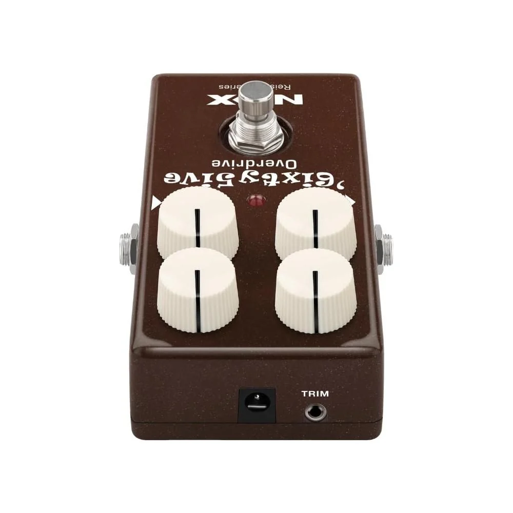 NUX 6ixty5ive Overdrive Effect Pedal Bundle w/2x Strukture S6P48 Woven Right Angle Patch Cables, 12x Guitar Picks and Liquid Audio Polishing Cloth - Image 3