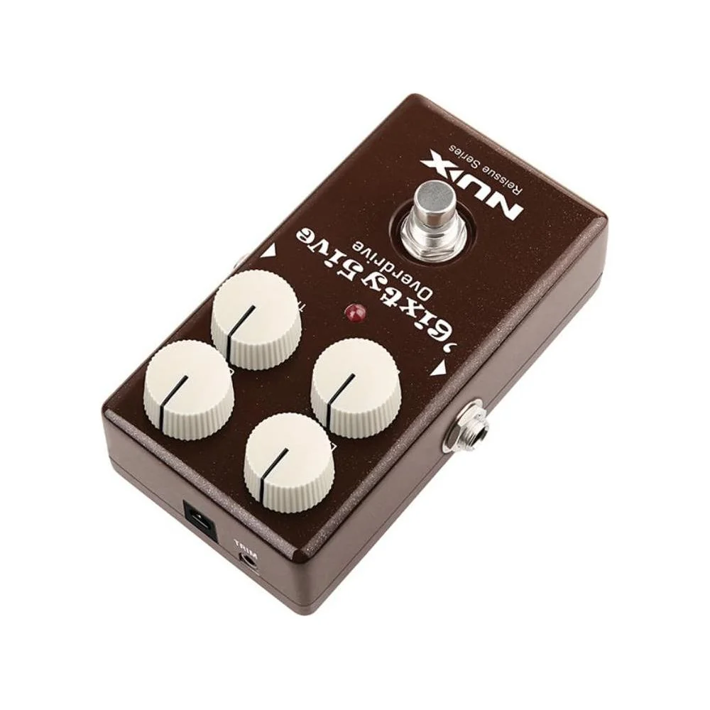 NUX 6ixty5ive Overdrive Effect Pedal Bundle w/2x Strukture S6P48 Woven Right Angle Patch Cables, 12x Guitar Picks and Liquid Audio Polishing Cloth - Image 7
