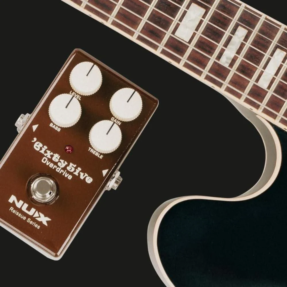 NUX 6ixty5ive Overdrive Effect Pedal Bundle w/2x Strukture S6P48 Woven Right Angle Patch Cables, 12x Guitar Picks and Liquid Audio Polishing Cloth - Image 8