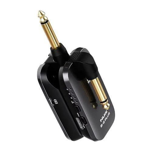 NUX B-2 Plus 2.4GHz Guitar Wireless System Bundle w/2x Strukture S6P48 Woven Right Angle Patch Cables, 12x Guitar Picks and Liquid Audio Polishing Cloth - Image 5