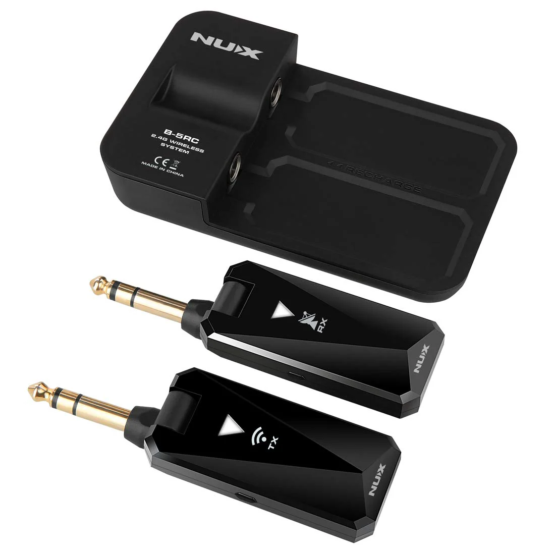 NUX B-5RC Wireless Guitar System for Most of Types of Guitar with Active or Passive Pickup, Charging Case Included,Auto Match,Mute Function,Guitar Wireless Transmitter and Receiver, 2.4GHz (Black-N) - Image 2