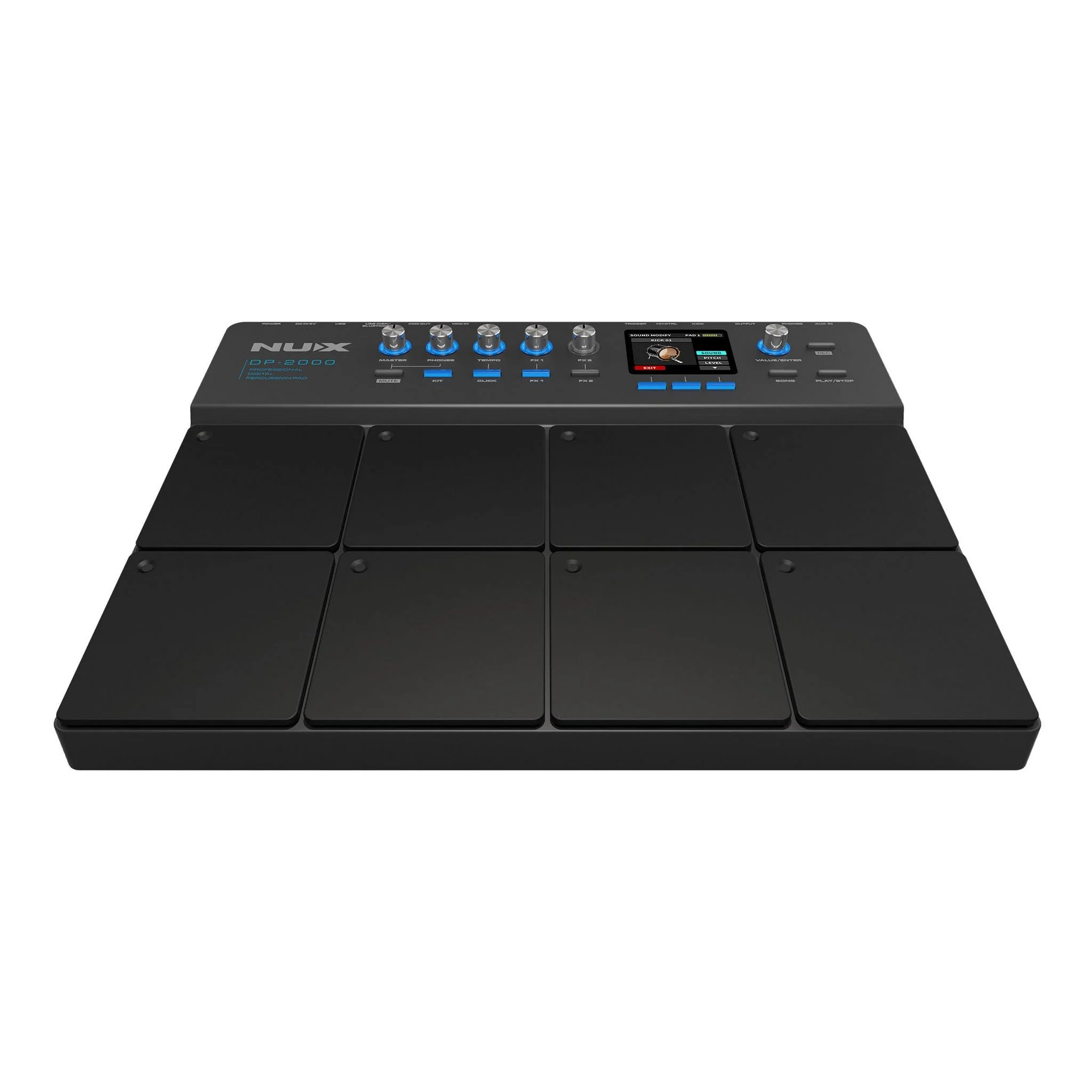 NUX DP-2000 8-Velocity Sensitive Independent Strike Percussion Pad with LED Lights, UI Interactive Interface, Six On-Board Effects, and Wavimport Function - Image 2