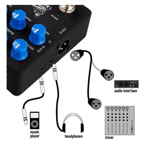 NUX Melvin Lee Davis Bass Preamp + DI Bundle w/2x Strukture S6P48 Woven Right Angle Patch Cables, 12x Guitar Picks and Liquid Audio Polishing Cloth - Image 3