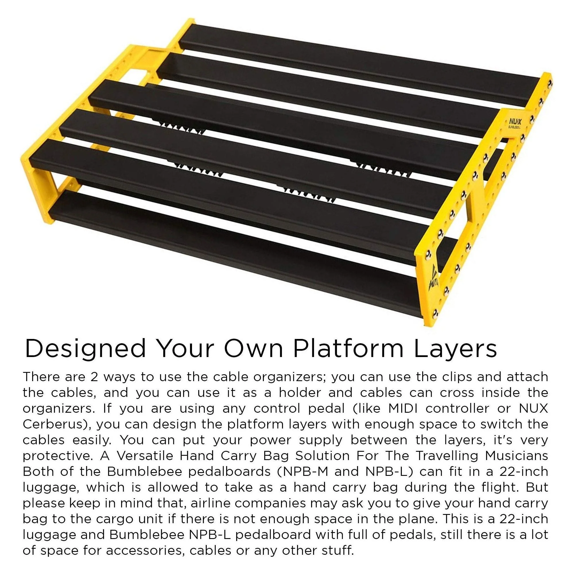 NuX NPB Bumblebee Guitar Pedal Board with Bag (Large) - Image 3