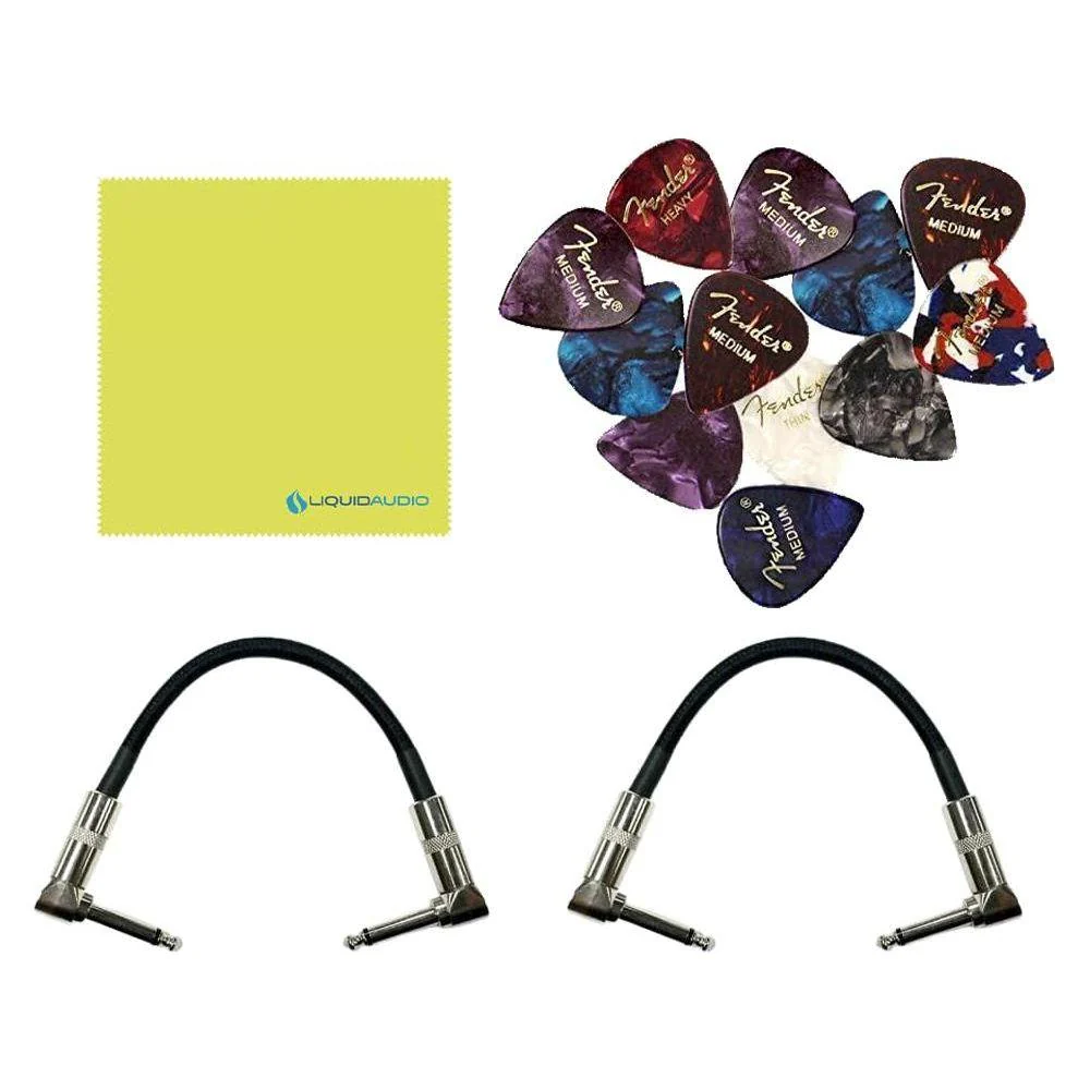 NUX Optima Air NAI-5 Dual Switch Guitar Simulator Bundle w/2x Strukture S6P48 Woven Right Angle Patch Cables, 12x Guitar Picks and Liquid Audio Polishing Cloth - Image 4