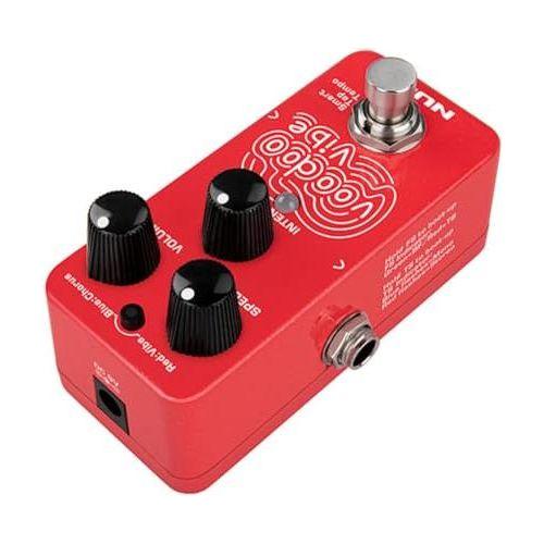 NUX Voodo Vibe NCH-3 Mini Uni-Vie Effect Pedal Bundle w/2x Strukture S6P48 Woven Right Angle Patch Cables, 12x Guitar Picks and Liquid Audio Polishing Cloth - Image 6