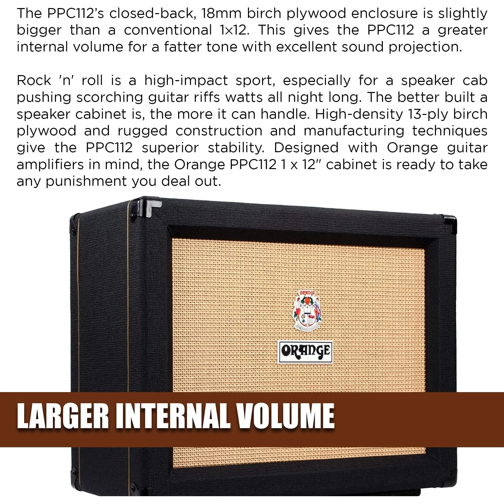 Orange PPC112 60W 1 x 12" 16-ohm Cabinet - Black - Image 3