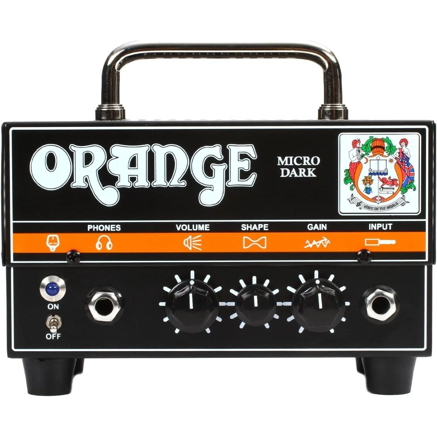 Orange Amp MD20 Micro Dark 20-Watt Mini Guitar Amplifier Head Bundle with Pig Hog Woven Instrument Cable 10ft, Power Supply, and Liquid Audio Polishing Cloth - Micro Guitar Amplifier - Image 5