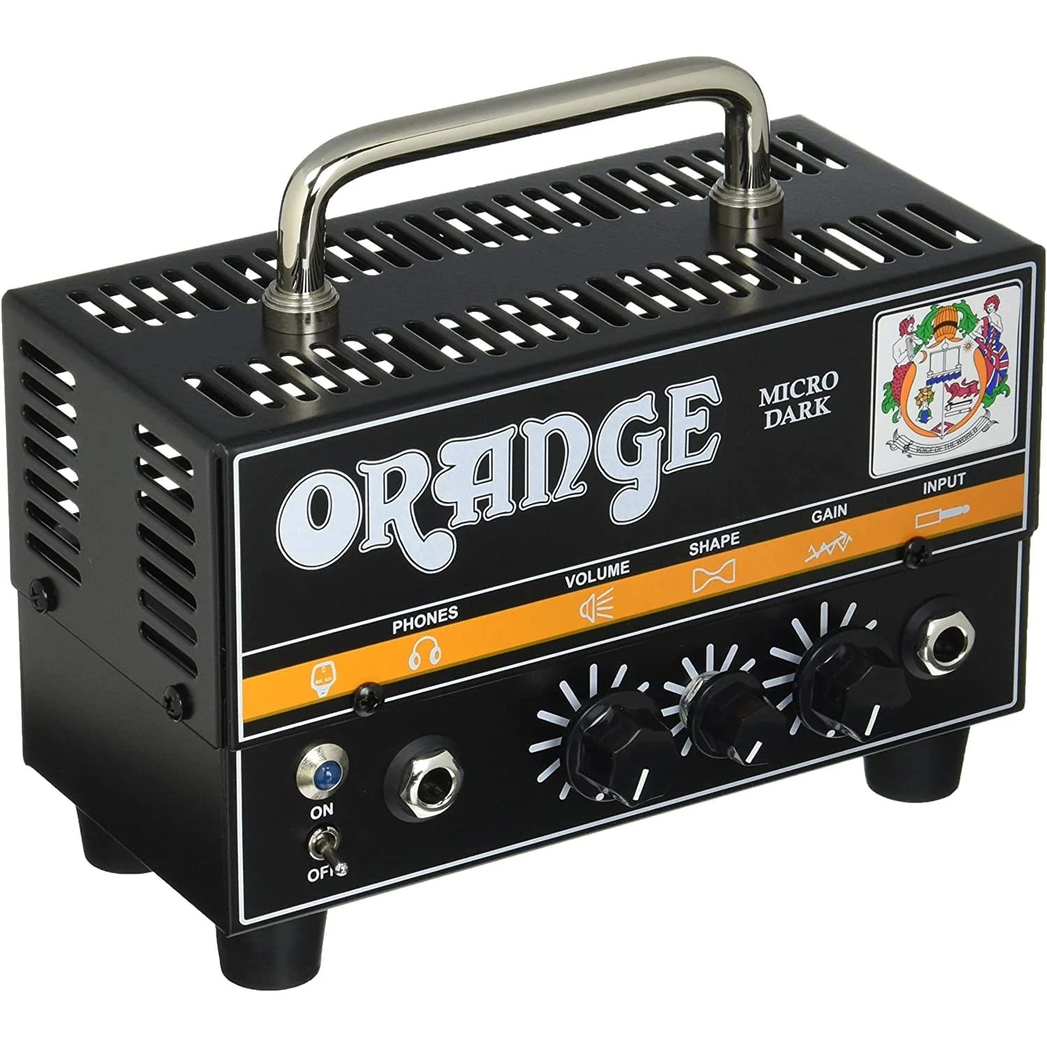 Orange Amp MD20 Micro Dark 20-Watt Mini Guitar Amplifier Head Bundle with Pig Hog Woven Instrument Cable 10ft, Power Supply, and Liquid Audio Polishing Cloth - Micro Guitar Amplifier - Image 7