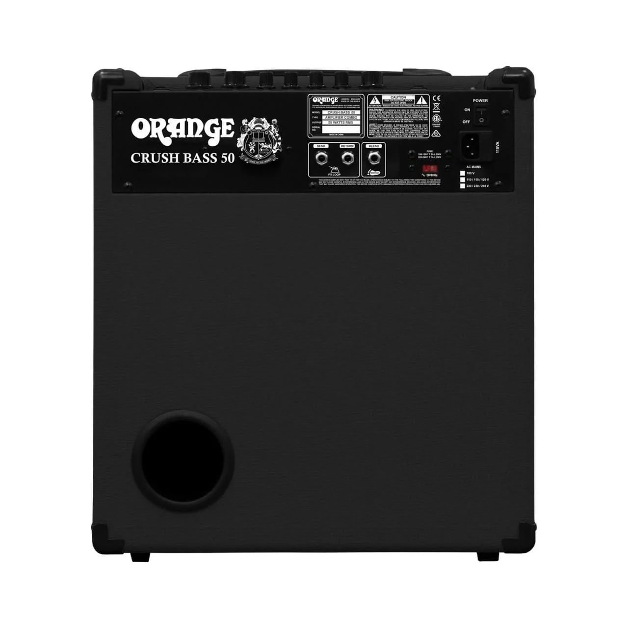 Orange Amps Crush Bass 100 1x15 100-Watt Bass Combo Black Bundle w/Pig Hog Black Woven Instrument Cable, Power Cable and Liquid Audio Polishing Cloth - Image 4