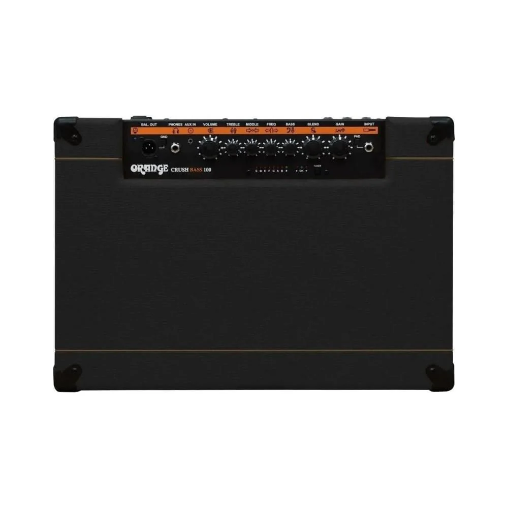 Orange Amps Crush Bass 50 1x12 50W Bass Combo Black Bundle w/Pig Hog Black Woven Instrument Cable, Power Cable and Liquid Audio Polishing Cloth - Image 3