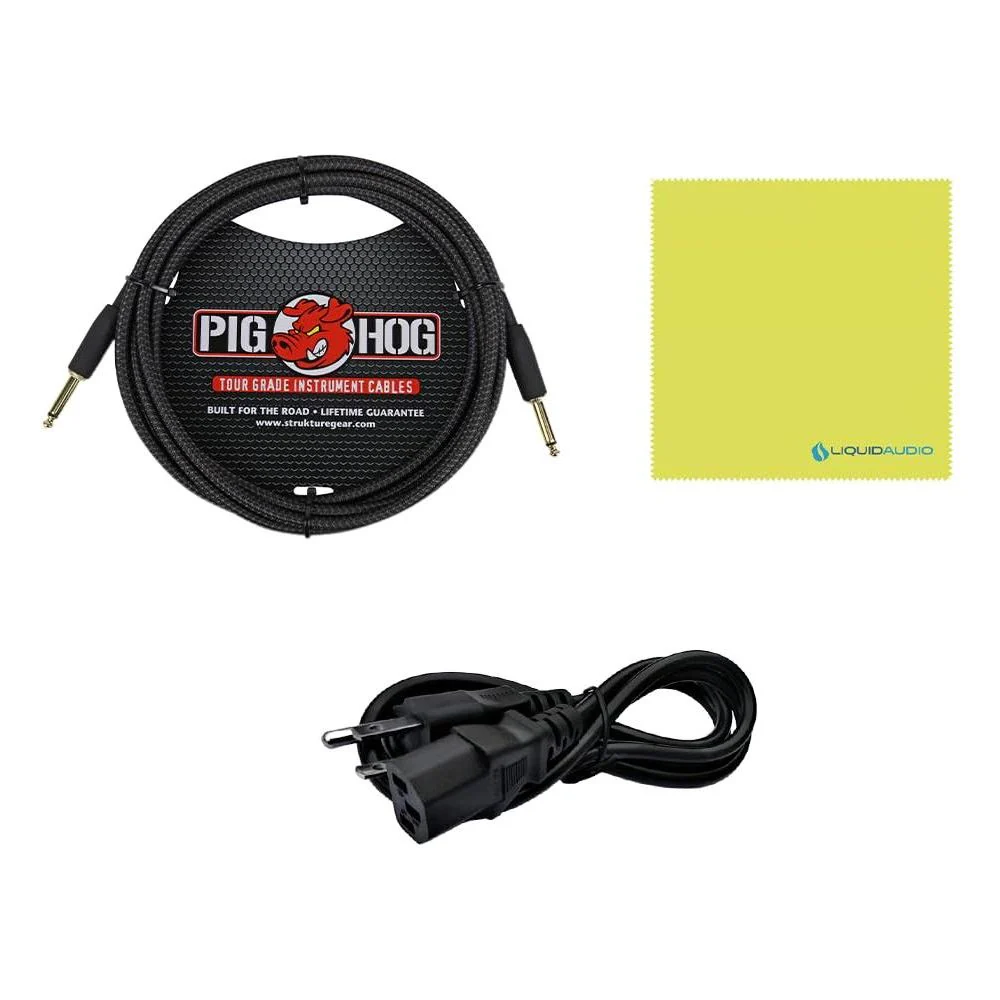 Orange Amps Crush Bass 50 1x12 50W Bass Combo Black Bundle w/Pig Hog Black Woven Instrument Cable, Power Cable and Liquid Audio Polishing Cloth - Image 5