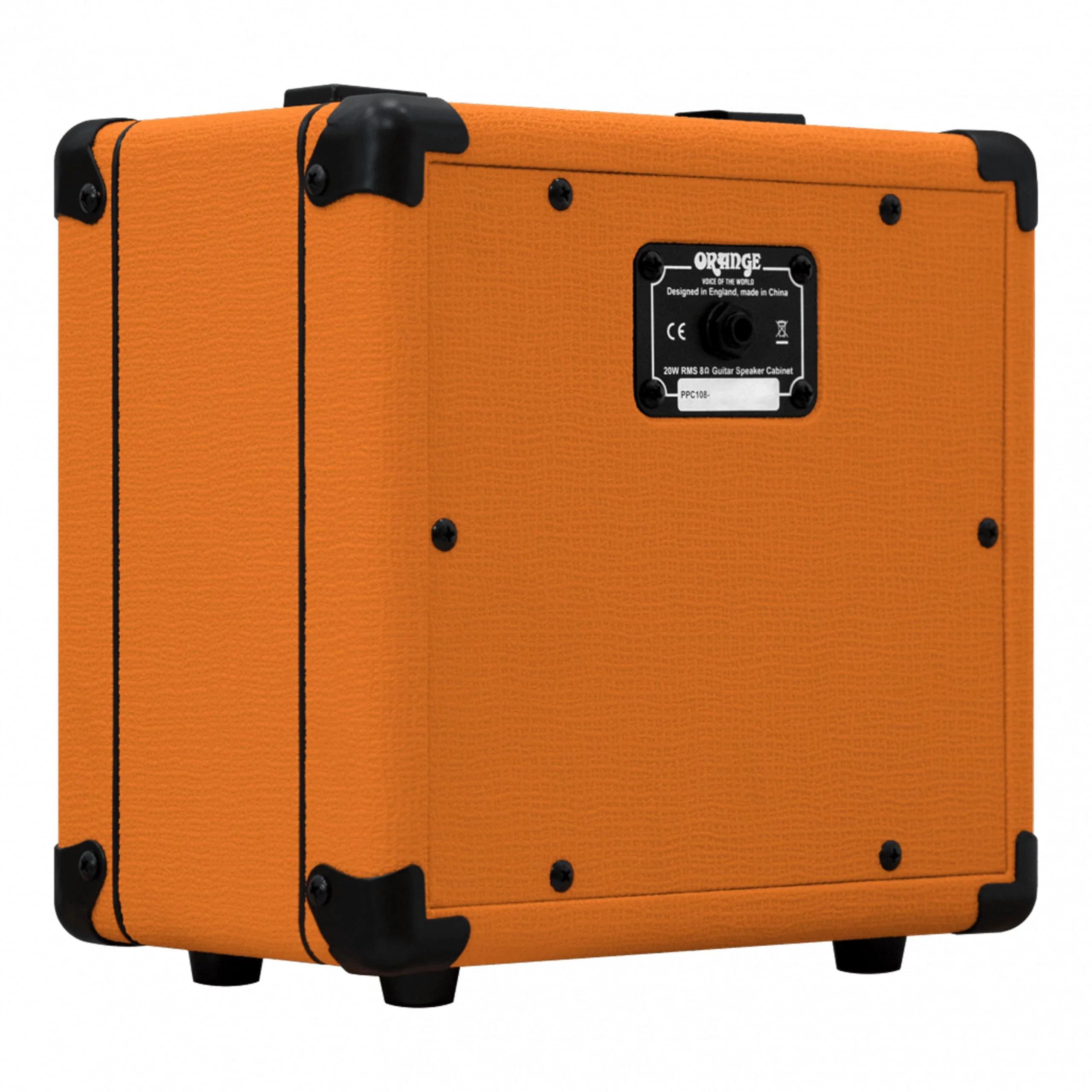 Orange Amps PPC108 1x8 Closed Back Speaker Cabinet (Orange) Bundle with 10ft Pig Hog "Black Woven" Instrument Cable and Instrument Polishing Cloth - Image 4