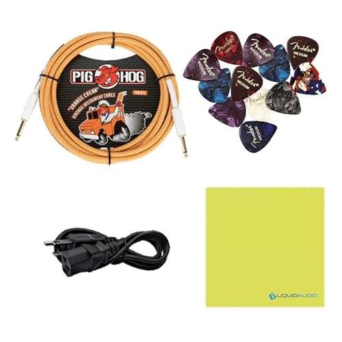 Orange Amps Rocker 15 1x10 15-watt Tube Combo Orange Bundle w/Pig Hog Orange Crème 2.0 Instrument Cable, Power Supply AC Adapter, 12x Fender Picks & Liquid Audio Polishing Cloth - Image 4