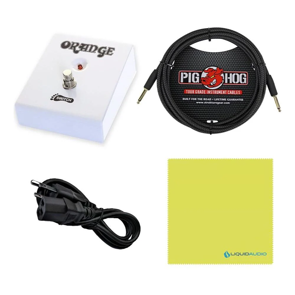 Orange Amps Super Crush 100 Black 100-watt Solid-State 1 x 12 Combo Bundle w/Orange FS1 Footswitch, Pig Hog Cable, Power Adapter and Liquid Audio Polishing Cloth - Image 6