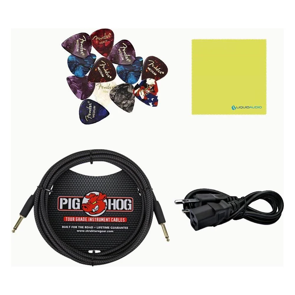 Orange CR60C-BK Crush Pro 60-watt Combo Amp, Black Bundle w/Pig Hog PCH10BK Black Woven Instrument Cable, 12-Pack Guitar Picks & Liquid Audio Polishing Cloth - Image 4