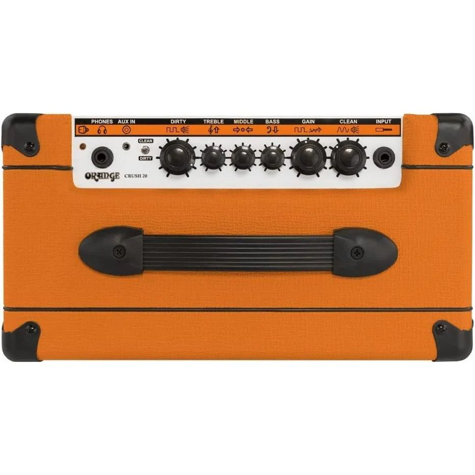 Orange Crush 20 Guitar Combo Amp Bundle w/ Pig Hog Woven Instrument Cable, Power Cable and Liquid Audio Polishing Cloth (3 Items) - Image 4