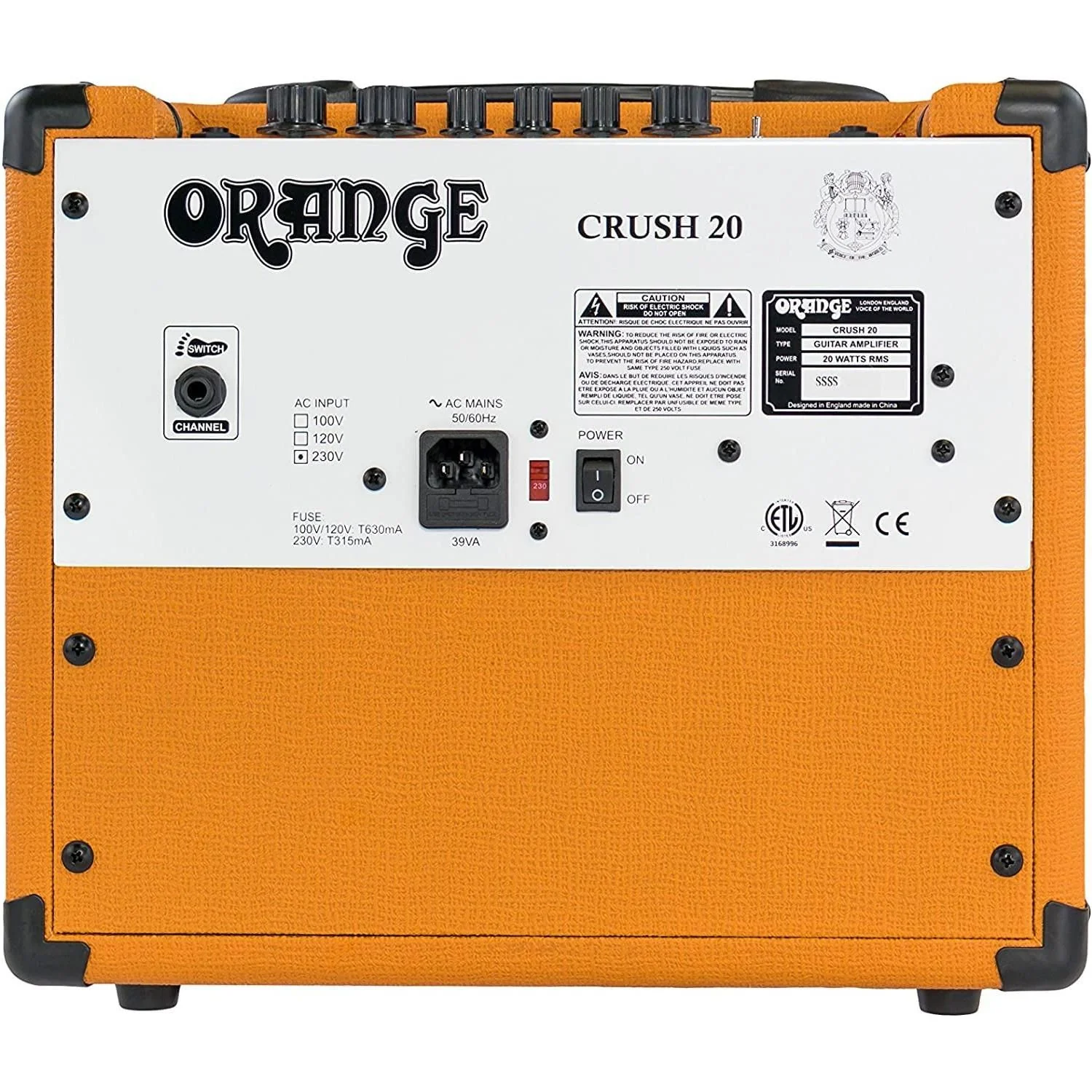 Orange Crush 20 Guitar Combo Amp Bundle w/ Pig Hog Woven Instrument Cable, Power Cable and Liquid Audio Polishing Cloth (3 Items) - Image 6