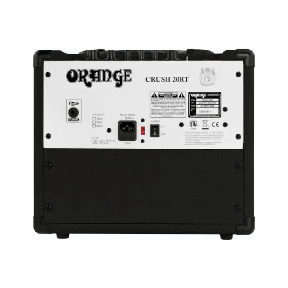 Orange Crush 20RT Black Guitar Combo Amplifier Bundle w/Pig Hog Black Woven Instrument Cable, Power Cable and Liquid Audio Polishing Cloth - Image 5